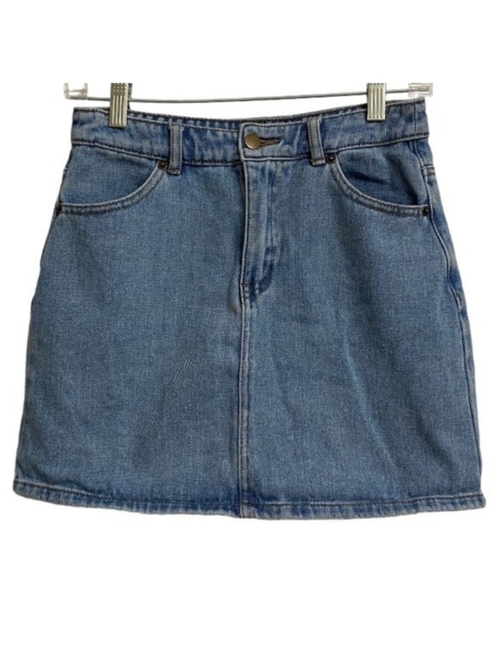 Forever 21 Cotton Blend Jean Mini Skirt Size S Light Blue Denim Casual Feminine